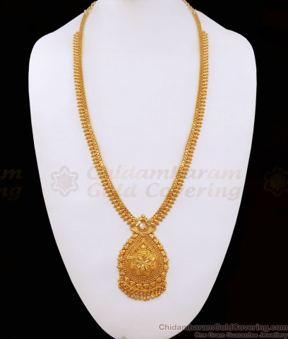 Long One Gram Gold Haram For Ladies Kerala Wedding Collections HR1995