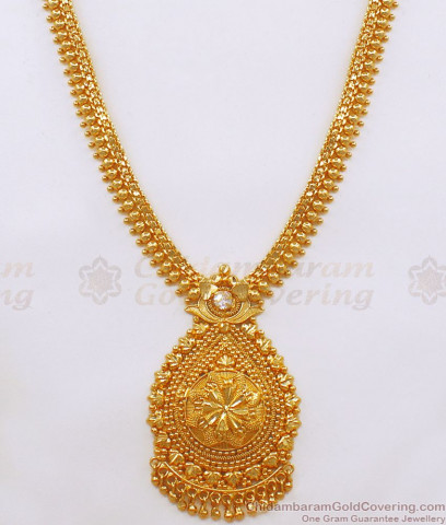 Long One Gram Gold Haram For Ladies Kerala Wedding Collections HR1995