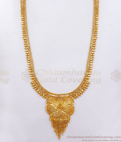 Trendy Calcutta Design Gold Forming Bridal Set Haram Necklace With ...