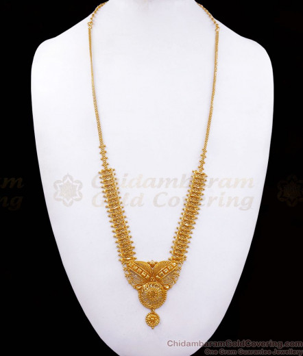 Lakshmi Mango Design Grand Gold Bridal Set Haram Necklace Earrings And ...