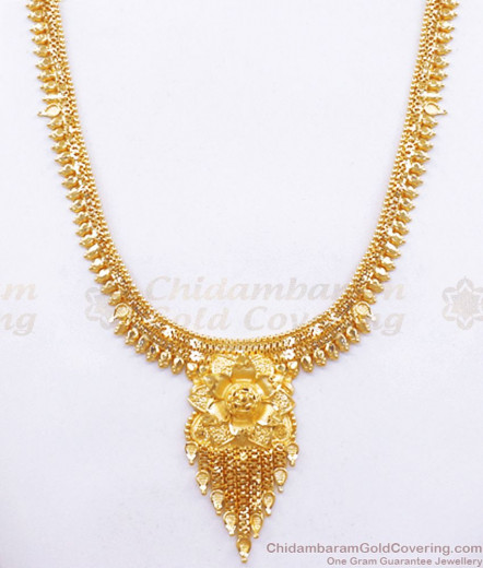 Haaram and Necklace Combo Sets, Long Kasu Malai, Ruby Stone Gold Plated ...