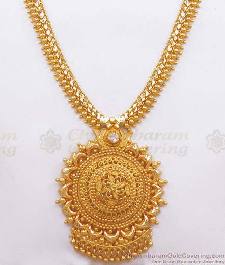 Kasu Malai, Ruby Stone Gold Plated Aaram, American Diamond Aaram ...