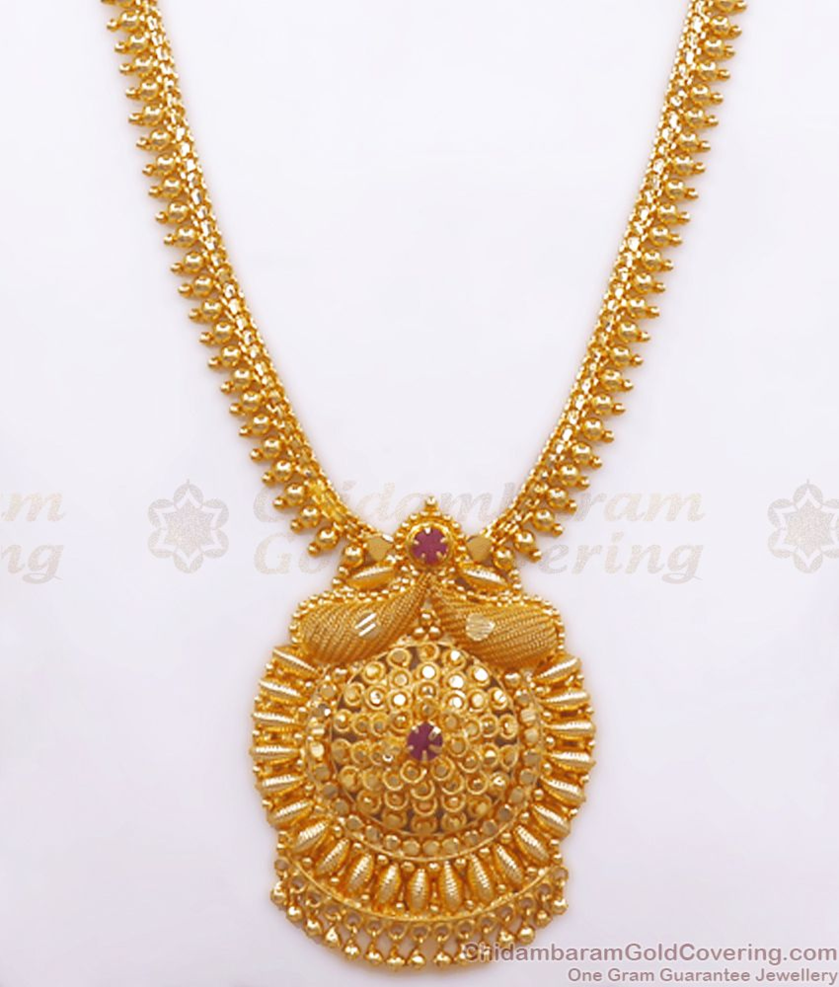 New Arrivals One Gram Gold Imitation Haram Collection With Single Ruby ...