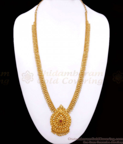 Fancy Ruby Design One Gram Gold Necklace For Party Wear NCKN2301