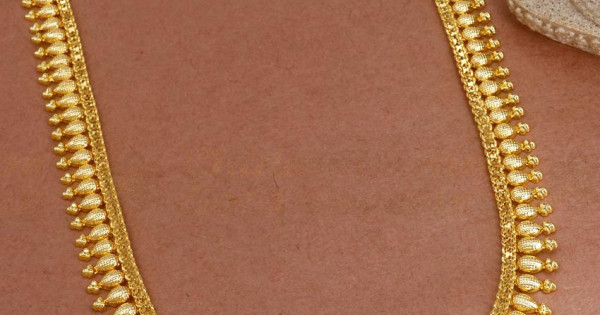 Plain One Gram Gold Haram Mullai Arumbu Kerala Bridal Collections HR2831