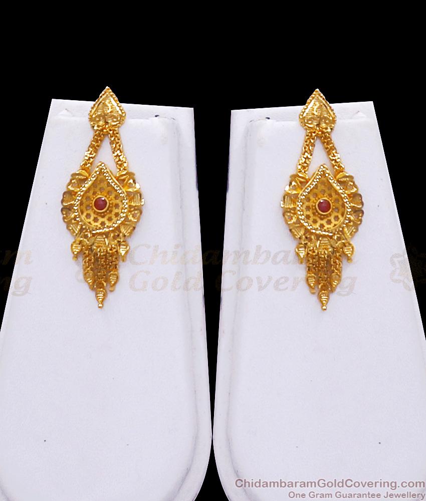 Simple 2 Gram Gold Haram Designs With Earrings Shop Online HR2884