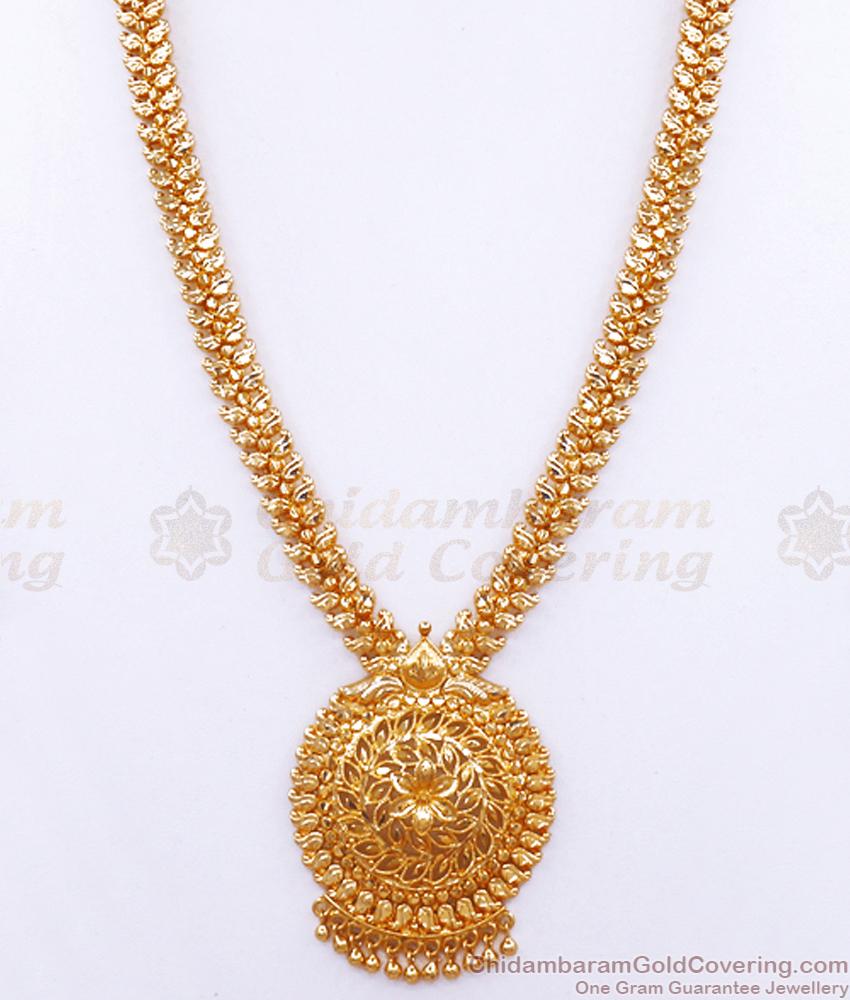 24K Pure Gold Tone Haram Plain Floral Designs HR2897