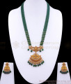 Gold Plated Victorian Haram Emerald Stone Pattern With Earrings HR2902
