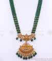 Gold Plated Victorian Haram Emerald Stone Pattern With Earrings HR2902