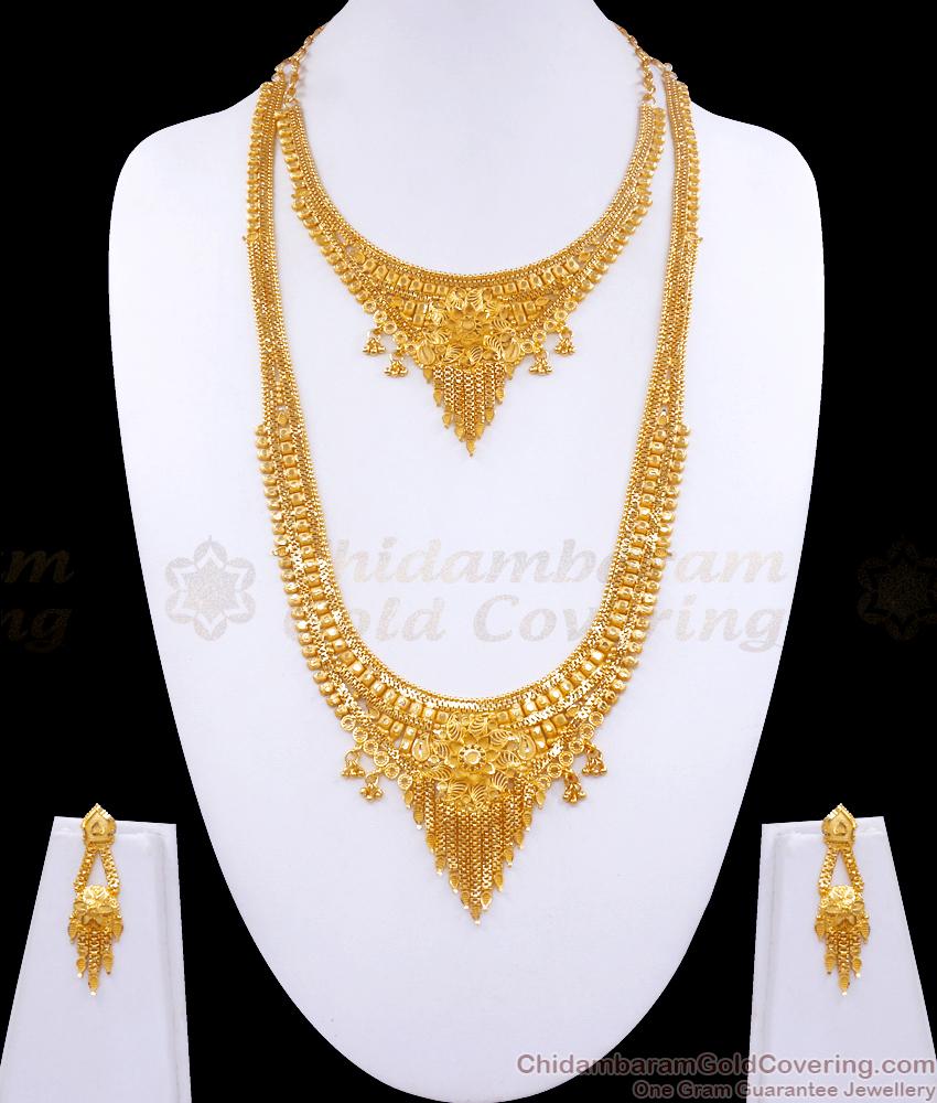 Grand 2 Gram Gold Haram Necklace For Women Wedding HR2917