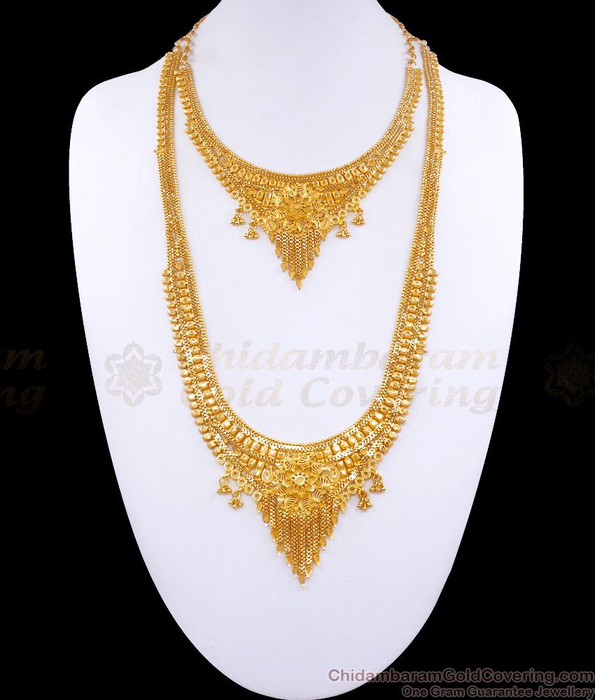 Grand 2 Gram Gold Haram Necklace For Women Wedding HR2917