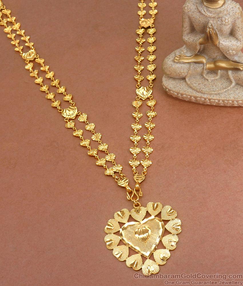 Heart Shaped Gold Imitation Haaram Governor Malai Designs HR2925