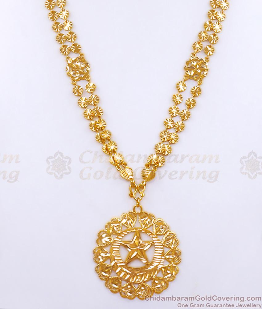 Muslim Bridal Gold Haaram Designs With Star Pendant HR2927