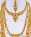 Grand Bridal Gold Haaram Double Necklace Combo Set HR2936