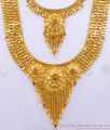 Grand Bridal Gold Haaram Double Necklace Combo Set HR2936