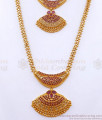 Gold Haram Necklace Combo for Marriage Ruby Stone Jewelry HR2958