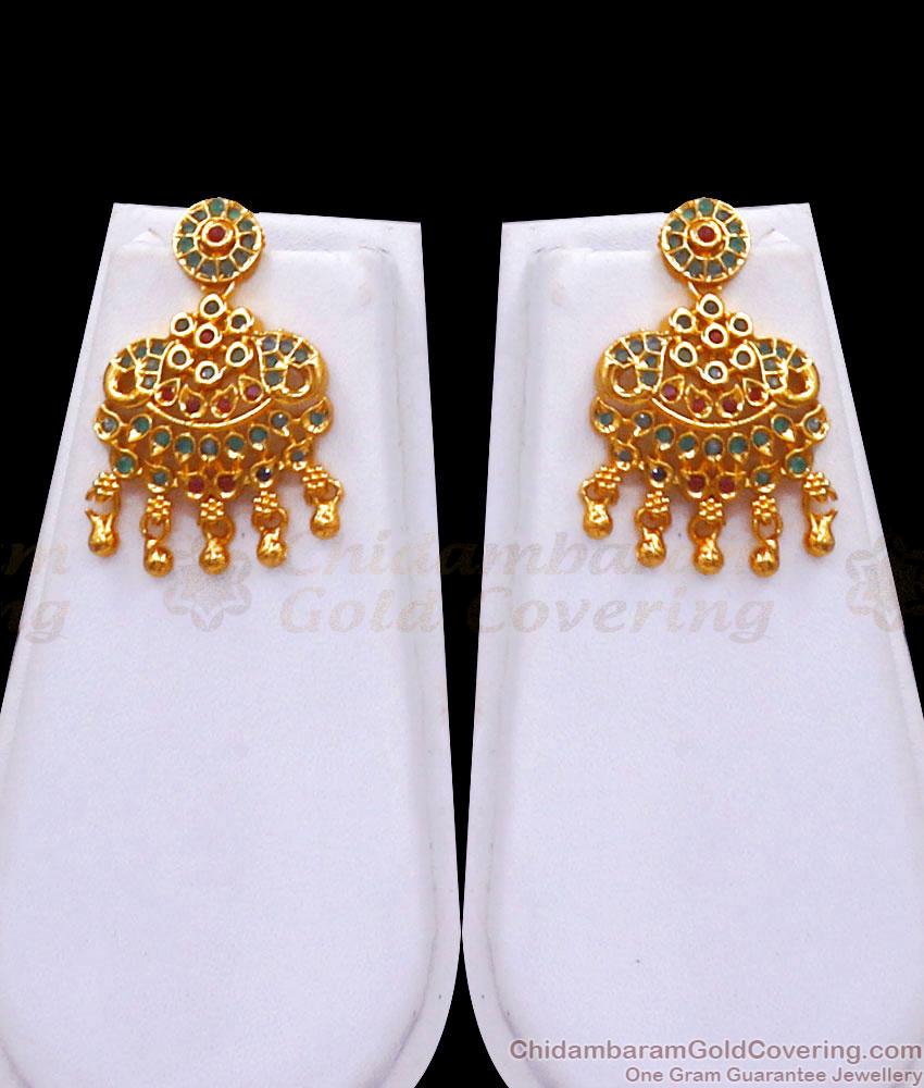 Buy Ad Stone Long Gold Haaram Wedding Set Online HR2965