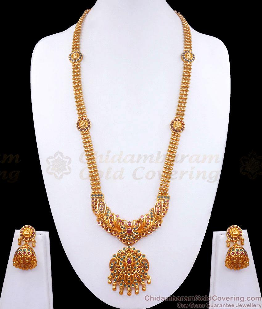 Exclusive Premium Gold Haaram Jhumki Combo Set HR2967