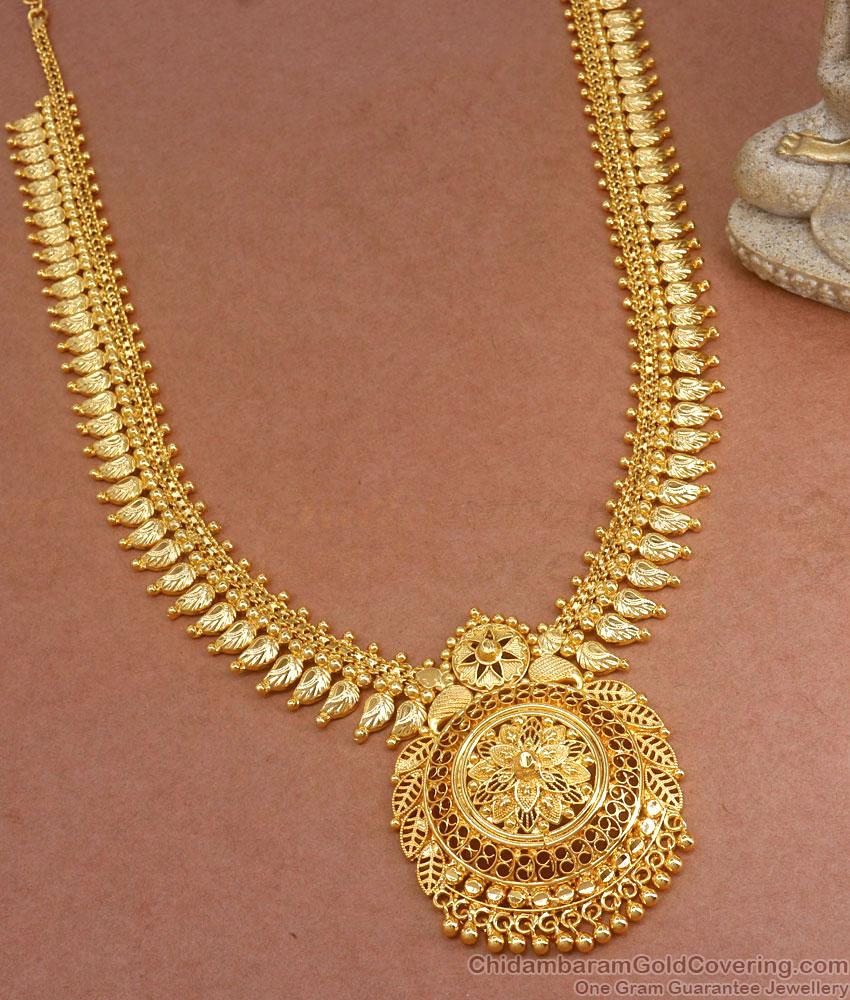 Unique One Gram Gold Plated Haram Kerala Bridal Collection HR2973