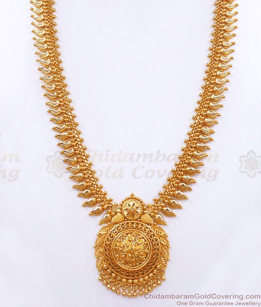 Unique One Gram Gold Plated Haram Kerala Bridal Collection HR2973