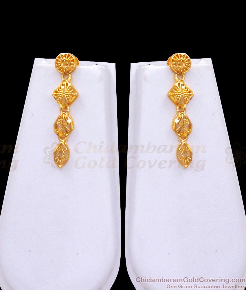 Elegant Two Gram Gold Long Necklace Party Wear HR2991