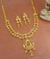 Charming Real Gold Design Long Necklace Earring Wedding Set HR2992