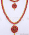 Beautiful Ruby Stone Haram Necklace Bridal Jewellery HR2996