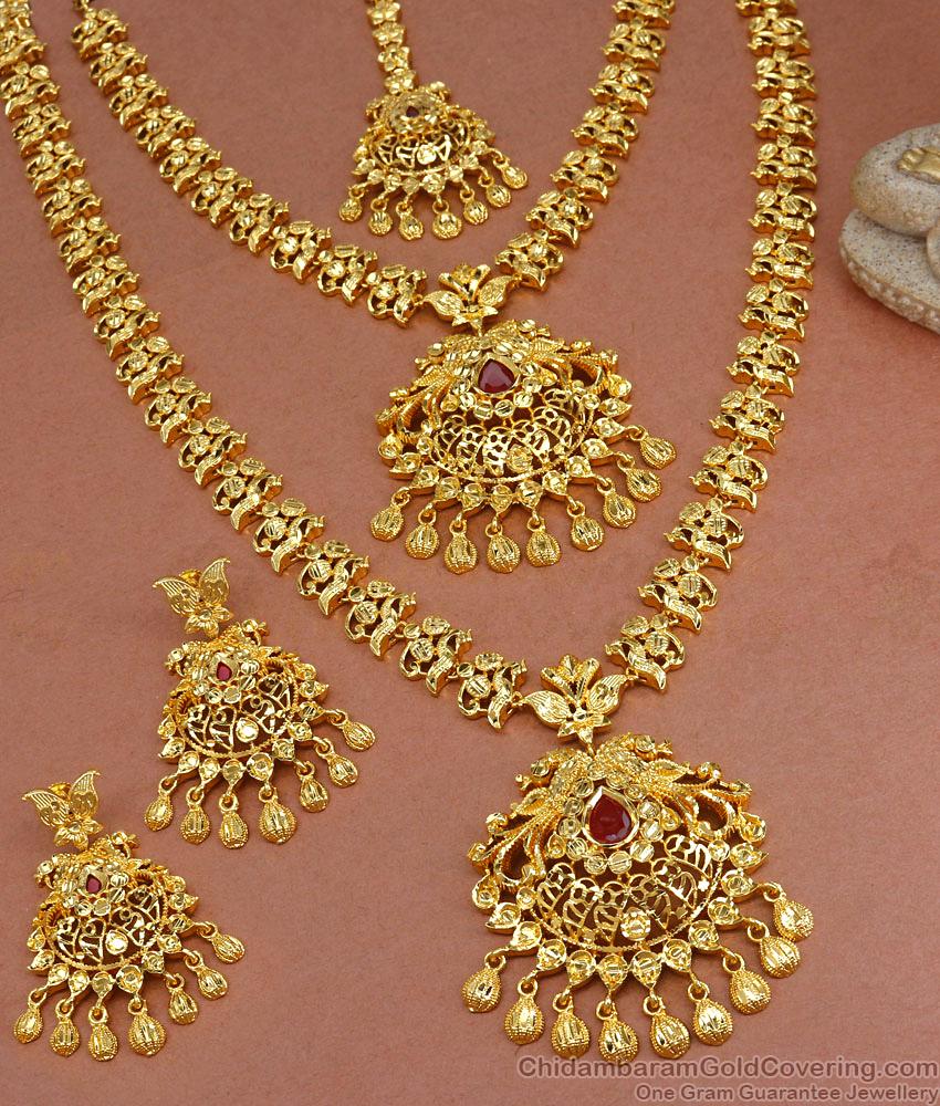 Exclusive South Indian Bridal Jewellery Set With Nethichutti HR3000