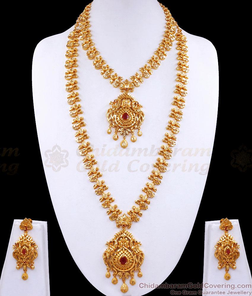 Premium Gold Plated Wedding Jewellery Set For Bride HR3001