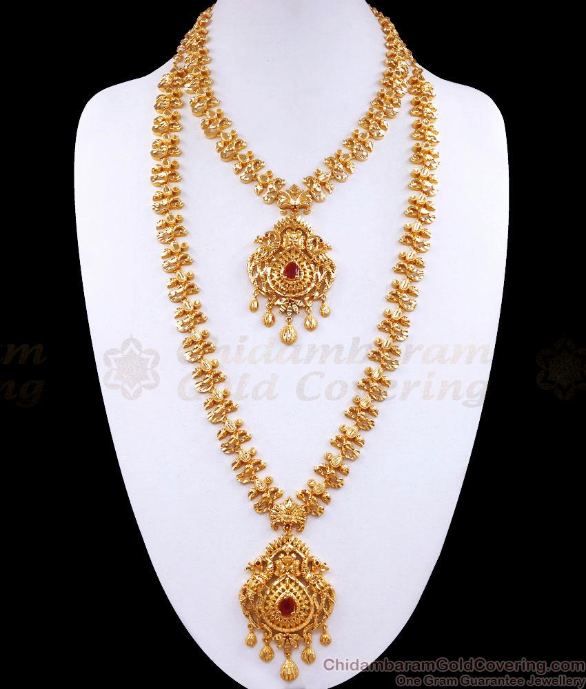 Premium Gold Plated Wedding Jewellery Set For Bride HR3001