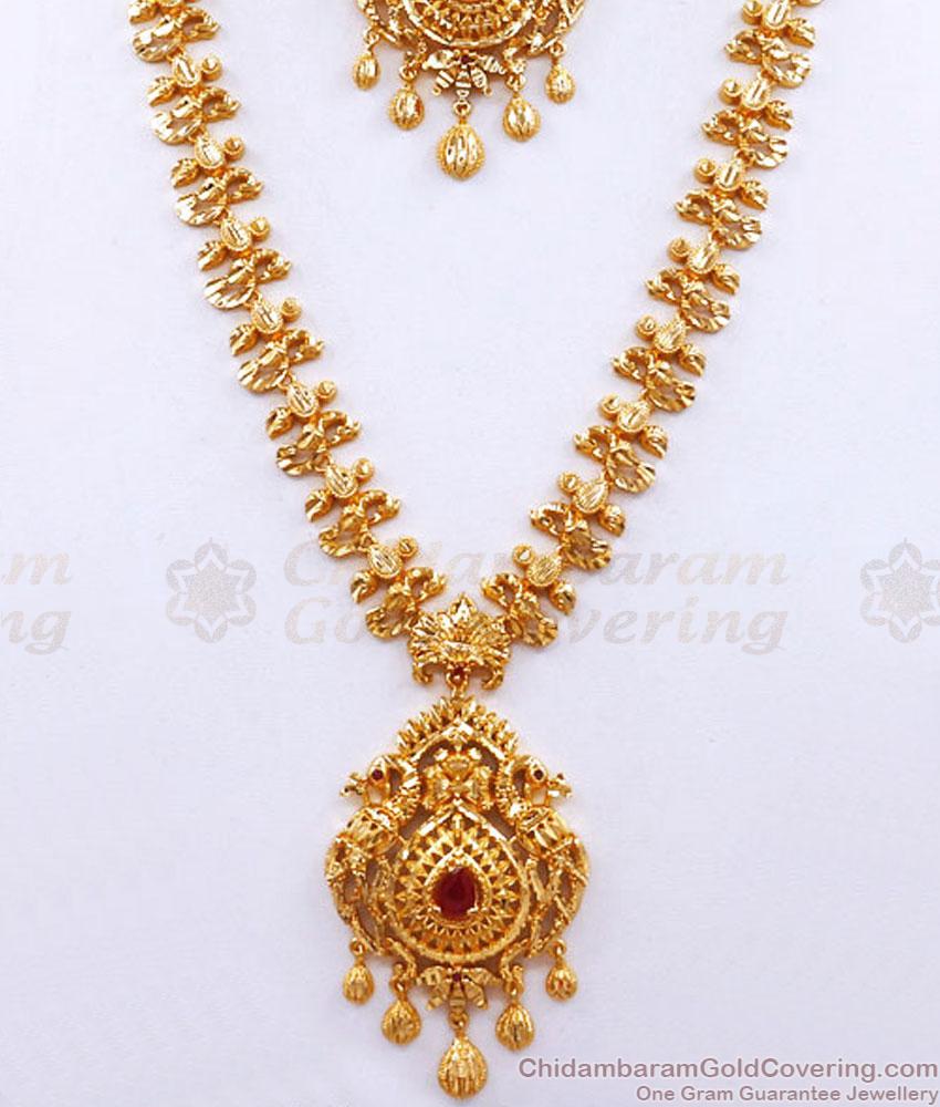 Premium Gold Plated Wedding Jewellery Set For Bride HR3001