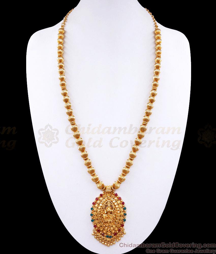 Traditional Gold Beads Lakshmi Haram Occasional Wear HR3007