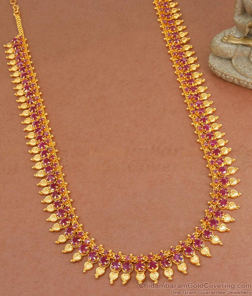 Attractive Ruby Haram One Gram Gold Plated Jewelry For Women HR3011