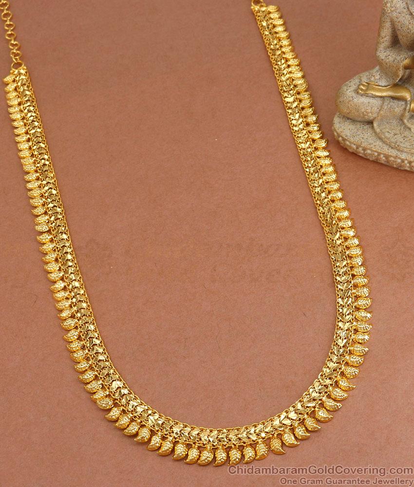 Unique Mango Haram Gold Chain 3D Leaf Malai Design HR3018