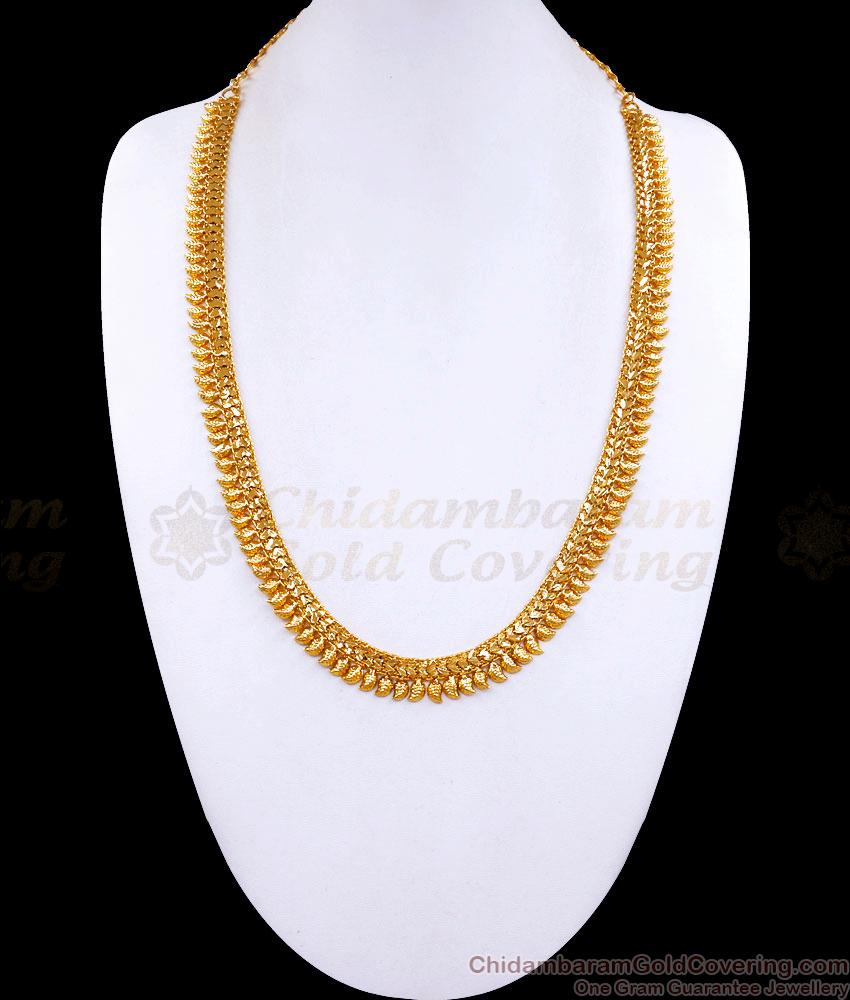 Unique Mango Haram Gold Chain 3D Leaf Malai Design HR3018