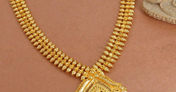 22K Gold Lakshmi Haram Latest Bridal Jewelry Design HR3026