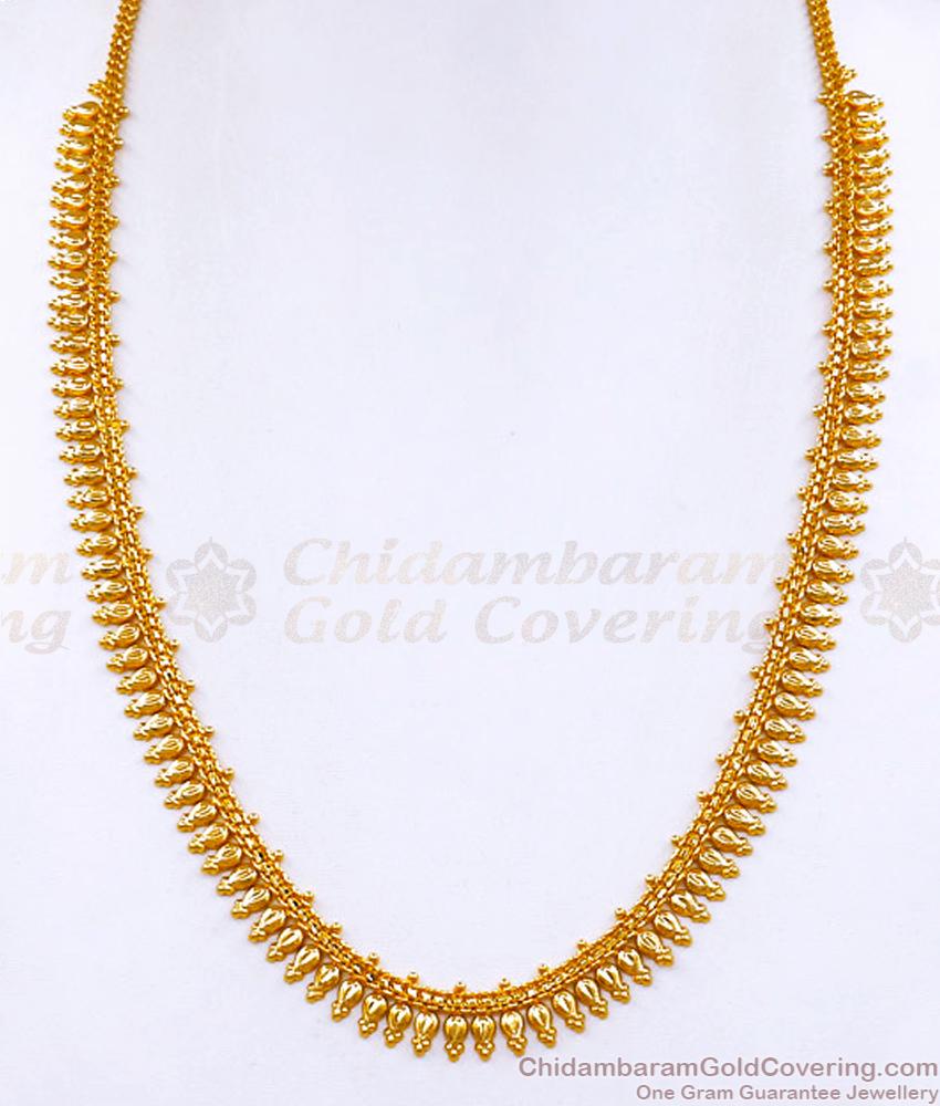 Simple Gold Plated Long Haram Light Weight Jewellery Design HR3041