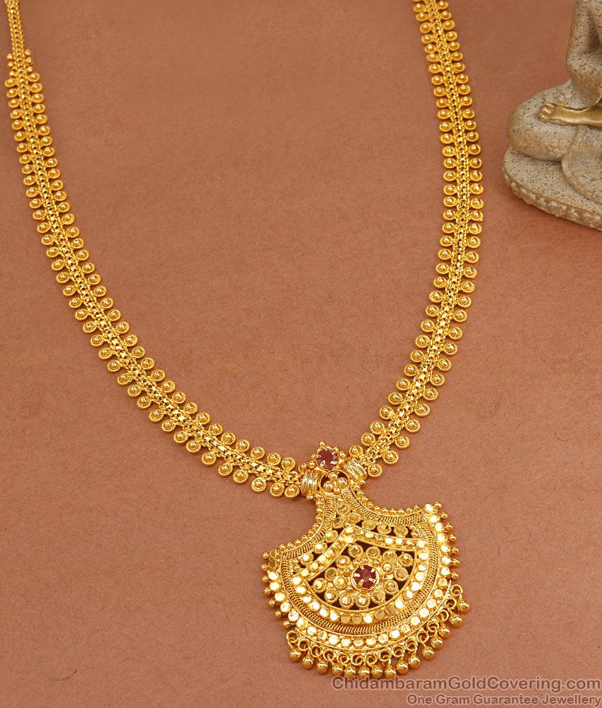 New Model Ruby Stone Gold Imitation Haram Shop Online HR3049