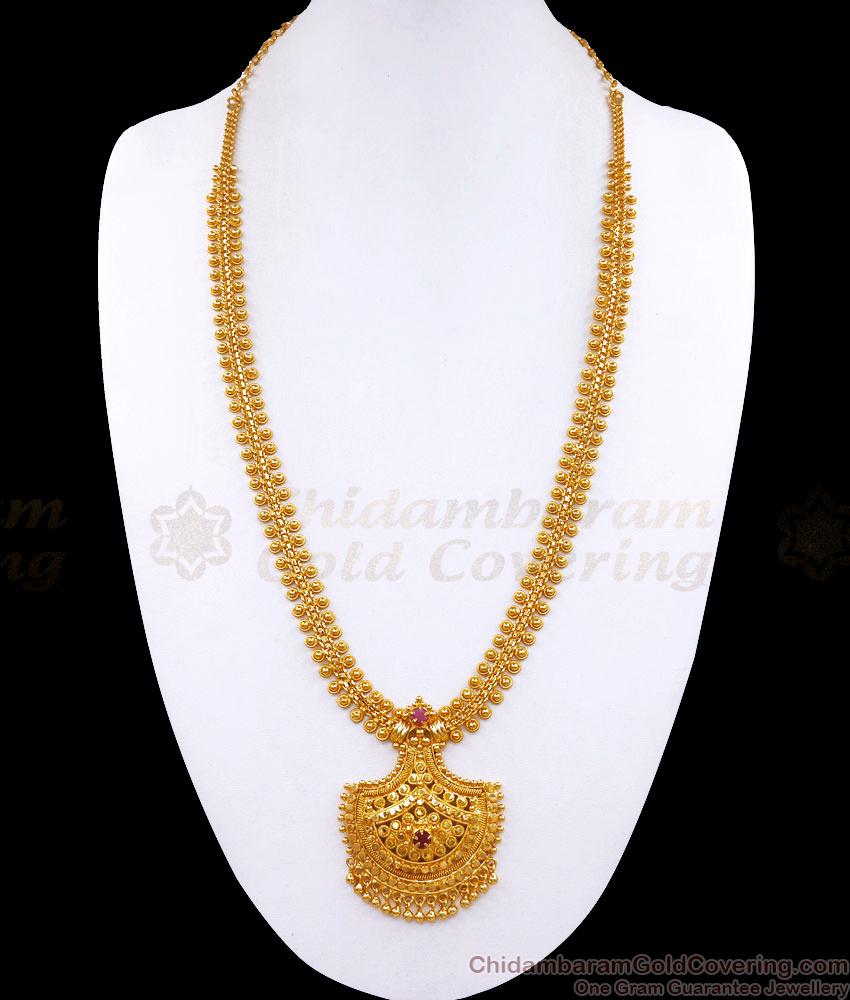 New Model Ruby Stone Gold Imitation Haram Shop Online HR3049