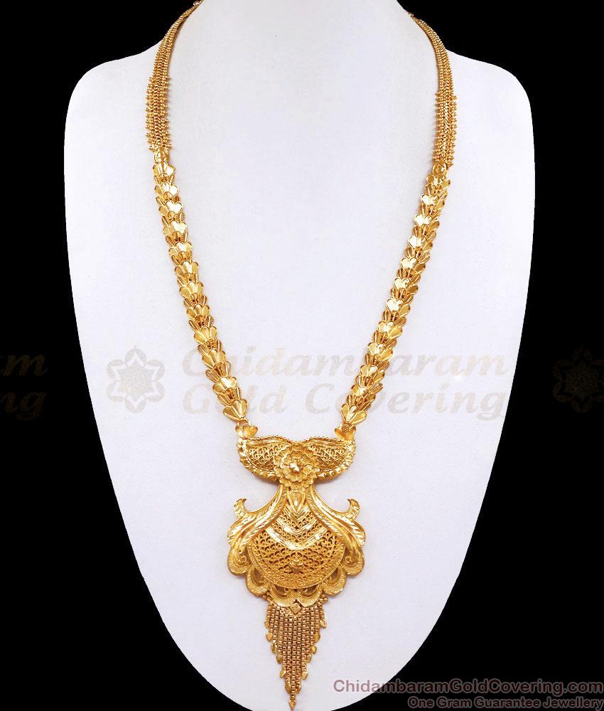 New Model Calcutta Pattern Gold Plated Haram Wedding Design HR3068