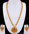 Bridal Jewelry Gold Plated Rani Haaram With Earrings Set HR3075