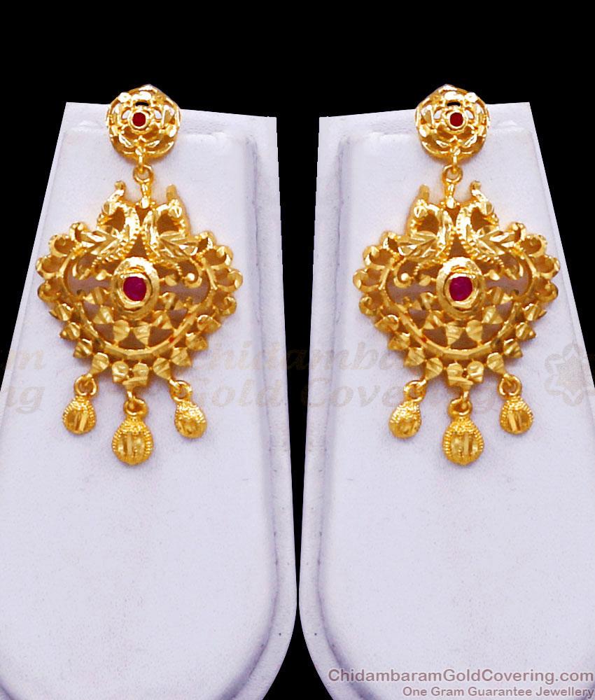 Bridal Jewelry Gold Plated Rani Haaram With Earrings Set HR3075