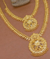 Pure Gold Tone Bridal Haram Necklace Combo Mango Design HR3082