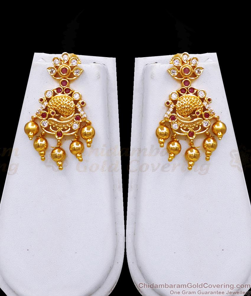 High Quality Gold Plated Lakshmi Haram With Earring For Bridal HR3096