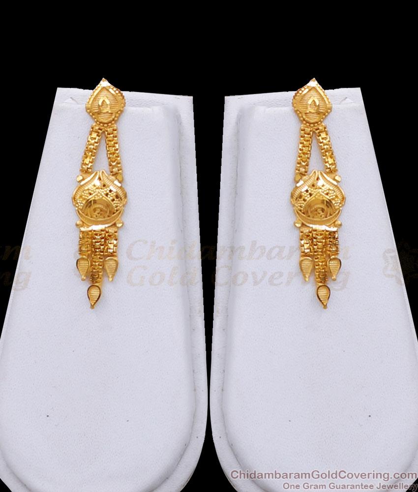 Bollywood Style Real Gold Design Haram With Earring For Wedding HR3103