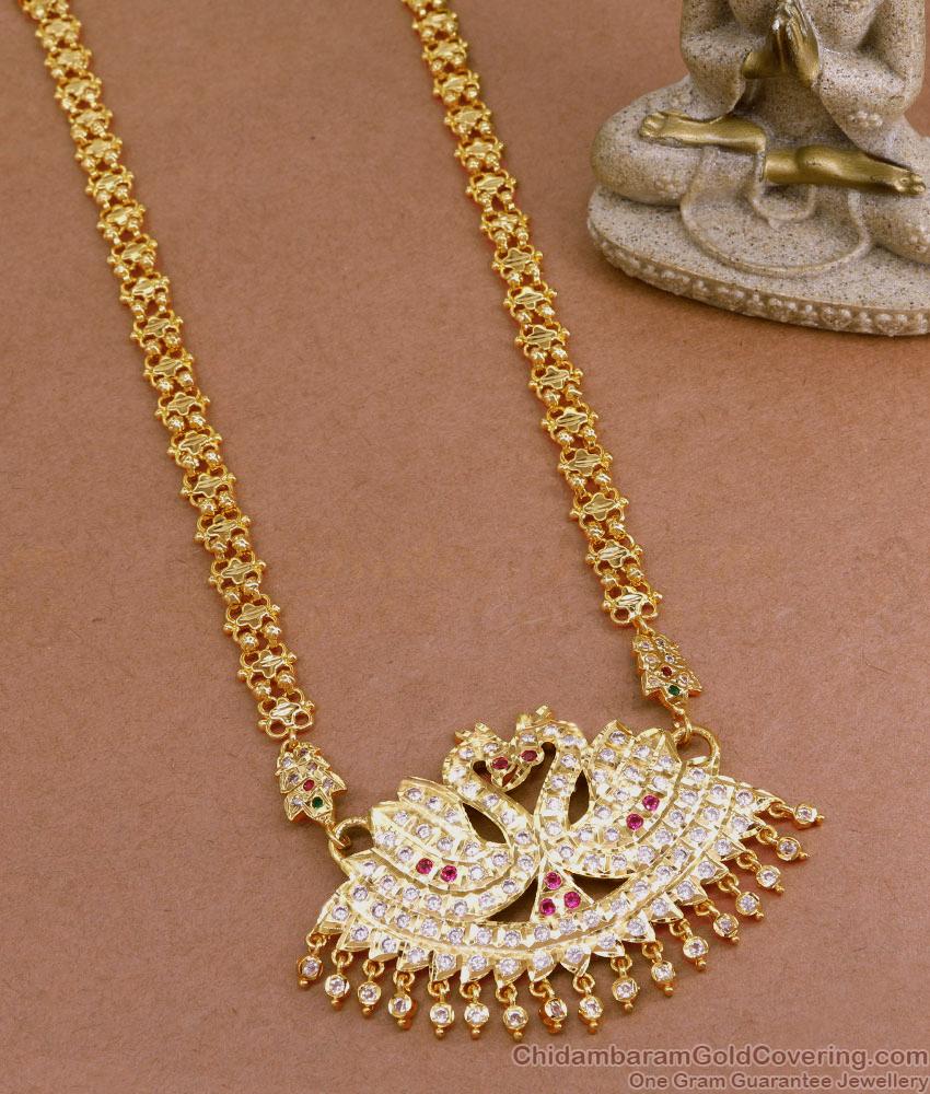 Beautiful Stone Pattern Swan Design Impon Gold Haram Shop Online HR3120