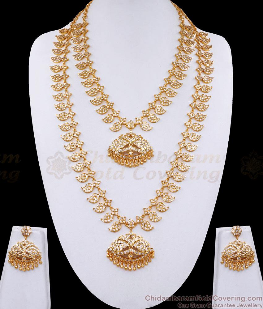 Grand Look 5 Metal Impon Mango Haram Necklace Wedding Combo Set HR3123