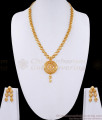 Simple Gold Design Plain Haram Forming Jewellery Set HR3130