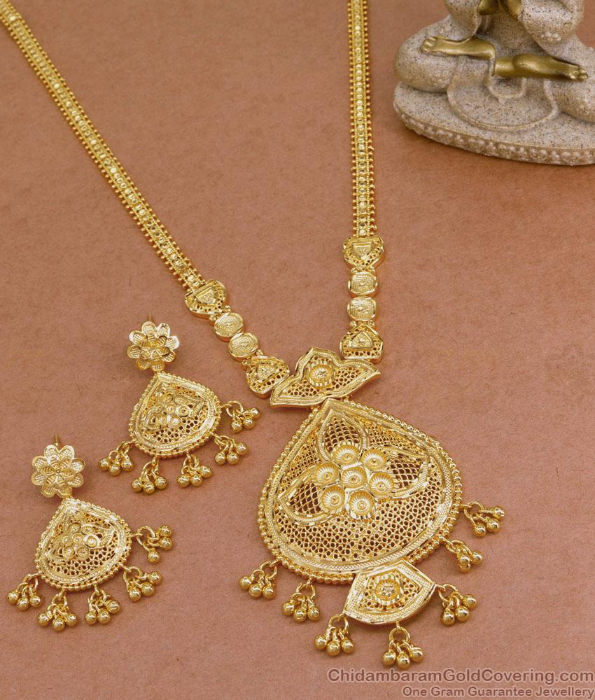 High Quality Forming Gold Haram Set Big Pendant Design HR3134