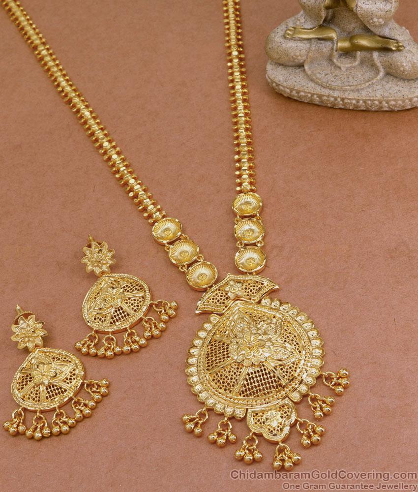 Real Gold Design Long Haram Earring Set Dubai Gold Jewellery HR3135